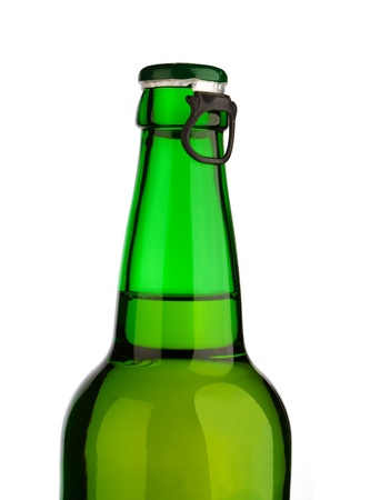 isolated top of green bottleの写真素材