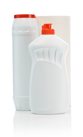kitchen bottles and towelの写真素材