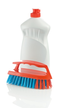 detergent with brushの写真素材