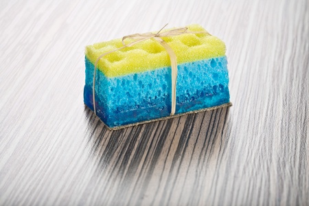 soap with bath spongeの写真素材