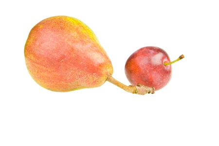 Pear and plumの写真素材