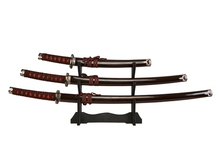 swords on a standの写真素材
