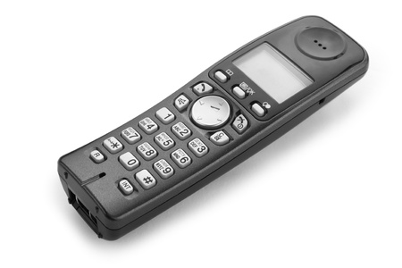 wireless black phone isolatedの写真素材