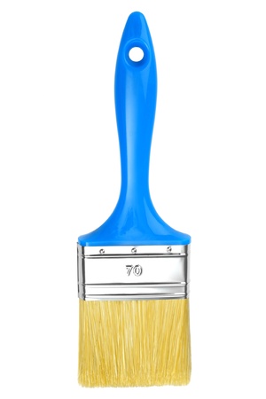 blue paint brushの写真素材