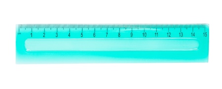 blue school ruller isolatedの写真素材