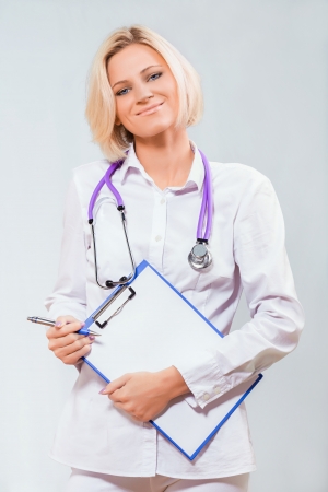 female doctor with a clipboardの写真素材