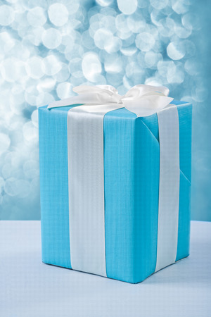 gift box on blurred backgroundの写真素材