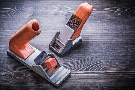 Set of handy vintage block planers construction concept.
