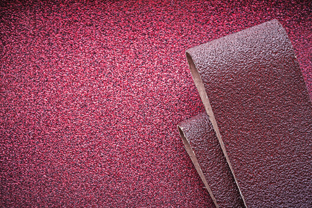 Abrasive paper on polishing sheet top view.の写真素材
