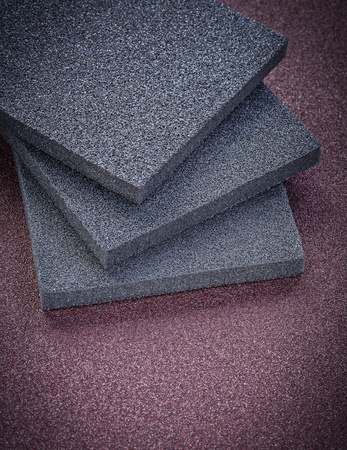 Set of sanding sponges on polishing sheet abrasive tools.の写真素材
