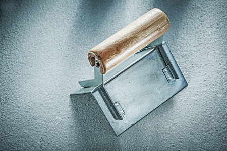 Palette knife on concrete surface top view construction concept.の写真素材