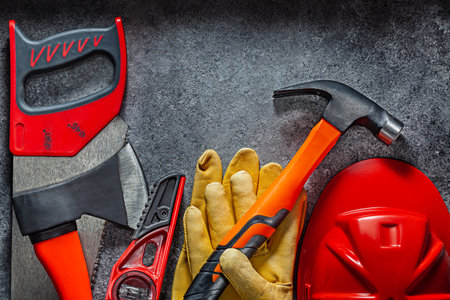 Carpentry Tools On Dark Background