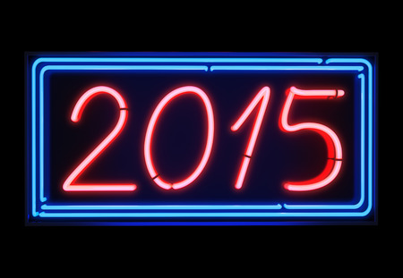 Happy new year neon 2015の写真素材