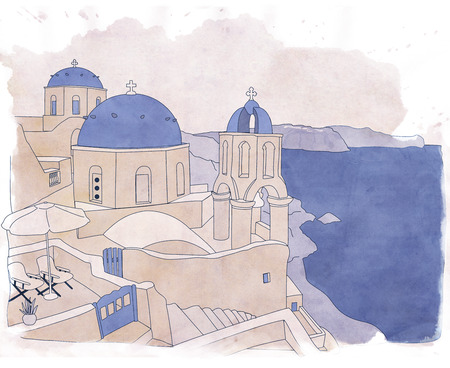 Santorini, the Greek jewel of Aegean Seaの写真素材
