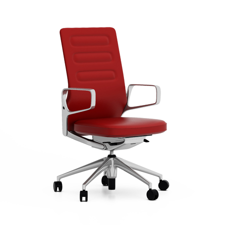 Isolated red leather office chairの写真素材