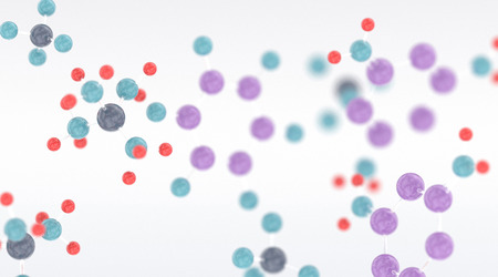 Benzol chemical molecules micro background. 3D illustrationの写真素材