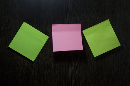 Sticker memo notes on the black boardの写真素材