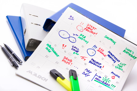 Busy month full of events - calendar 2016 - Full time jobの写真素材