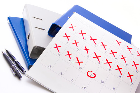 Counting down to the event day - Busy month at work - Calendar 2016 - Pin the event dayの写真素材