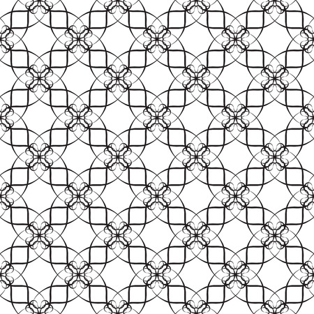 Seamless pattern of curves: black and white coloursのイラスト素材