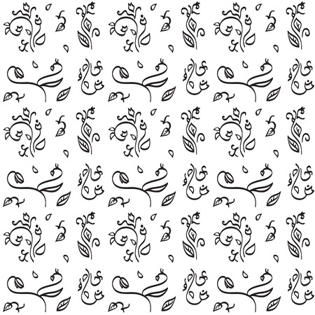 background from black herbal contours: the stems and flowersのイラスト素材