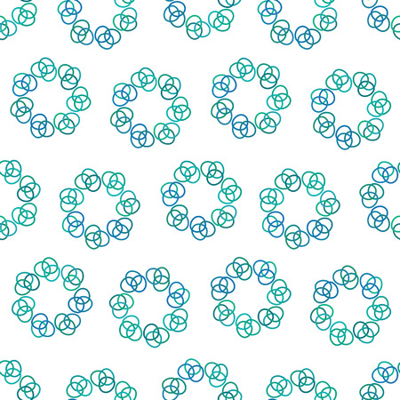 Seamless pattern - blue circles of ringsのイラスト素材