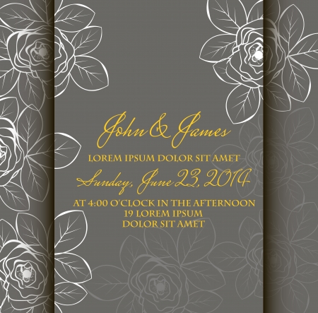 Invitation or wedding card with abstract floral background.のイラスト素材