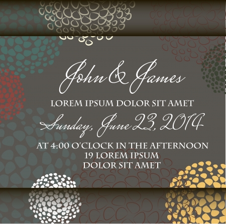 Invitation or wedding card with abstract floral background.のイラスト素材
