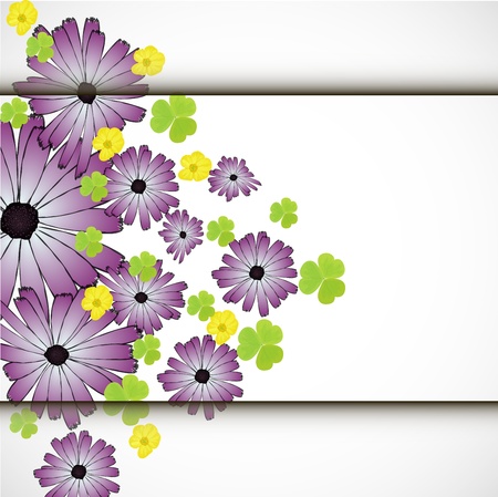 colorful flower with shadow backgroundのイラスト素材