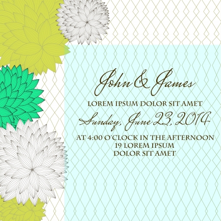 Invitation or wedding card with abstract floral background.のイラスト素材