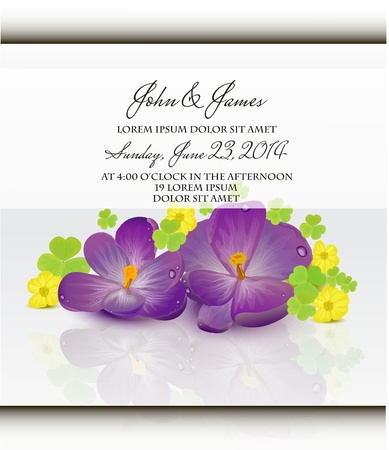 Invitation or wedding card with abstract floral background.のイラスト素材