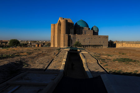 The Mausoleum of Khawaja Ahmed Yasawi is a mausoleum in the city of Turkestan, in southern Kazakhstan.の写真素材