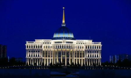 The State House at nightの写真素材