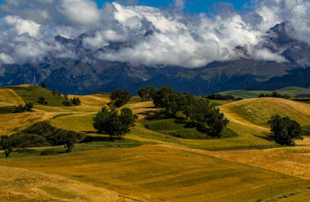 Agricultural landscape in Franceの写真素材