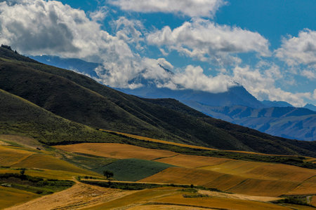 Mountains and meadows of the Sacred Valley of the Incas, Peru