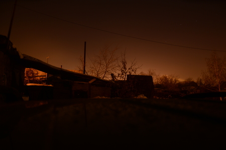 Halo in the nightの写真素材