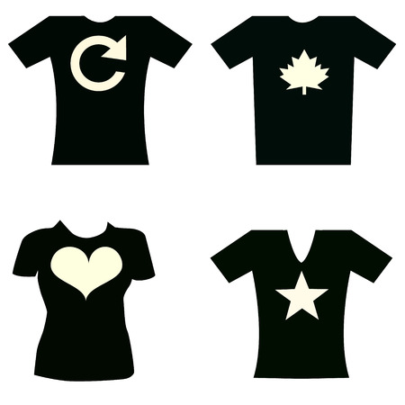 T-shirts of different colorsのイラスト素材