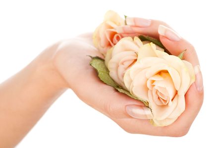 Closeup image of beautiful nails and woman fingersの写真素材