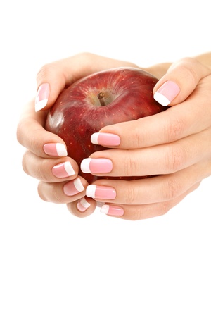 Closeup image of beautiful nails and woman fingersの写真素材
