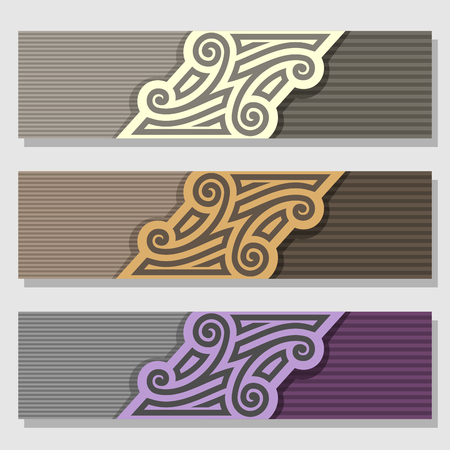 Vector Set Of Banner Templates 3 Pale Color Vintage Headers With