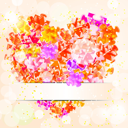 Puzzle background. Heart.のイラスト素材