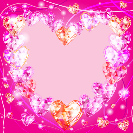 Background with hearts of triangles Valentines Dayのイラスト素材