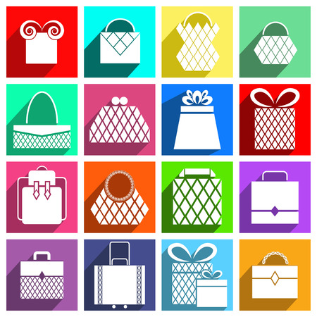 Bags and gifts icons setのイラスト素材