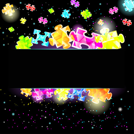 Abstract background with glowing puzzles of trianglesのイラスト素材