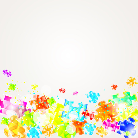 Abstract background with glowing puzzles of trianglesのイラスト素材