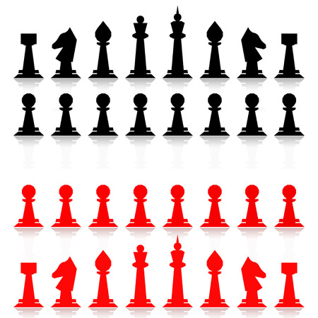 Red and black chess. Flat designのイラスト素材