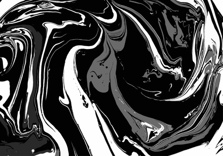 Abstract background. Ink. Paint. Marble style. Black and white liquid in water.のイラスト素材