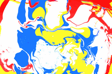 Abstract ink background. Marble style. White red yellow blue ink in waterのイラスト素材