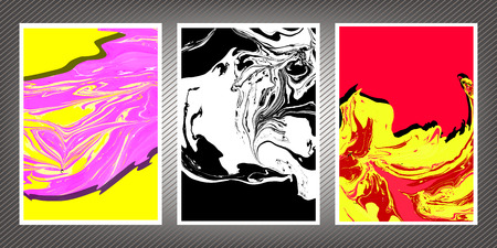 Abstract ink background. Marble style. Abstract marble backgrounds set. Ink. Paint.のイラスト素材