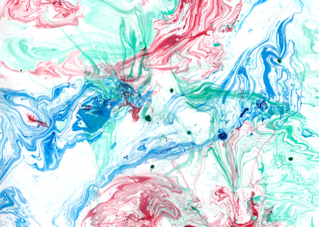 Abstract ink background. Marble style. Blue green red ink in waterのイラスト素材